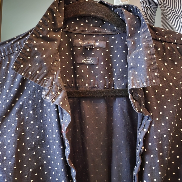 J.Crew Navy Polka Dot Button-Up Shirt - Picture 2 of 4